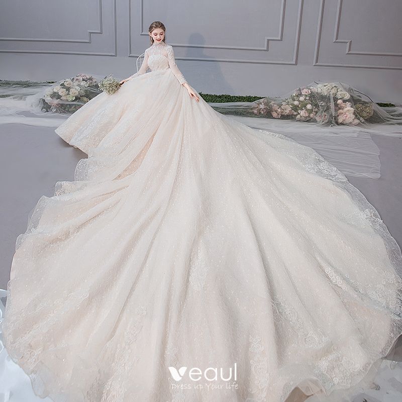 ball gown high neck