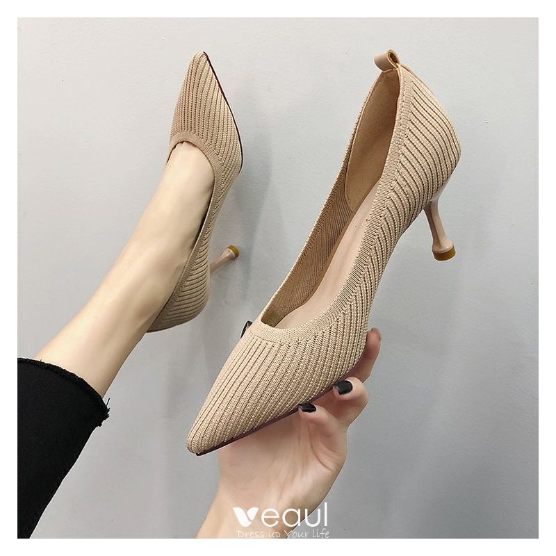 Buy Khaki Heeled Shoes for Women by Flat n Heels Online | Ajio.com
