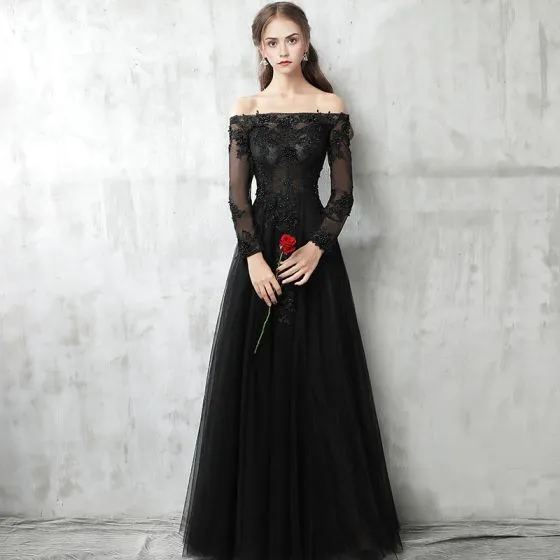 beautiful black long dresses