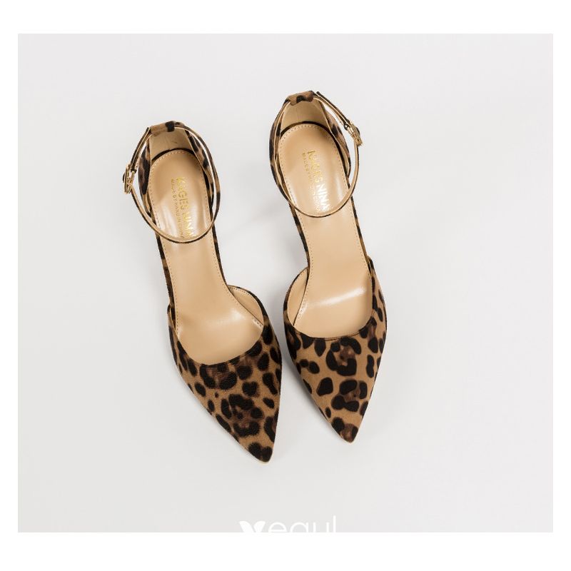 Fashion Brown Street Wear Leopard Print Womens Sandals 2020 Ankle Strap ...
