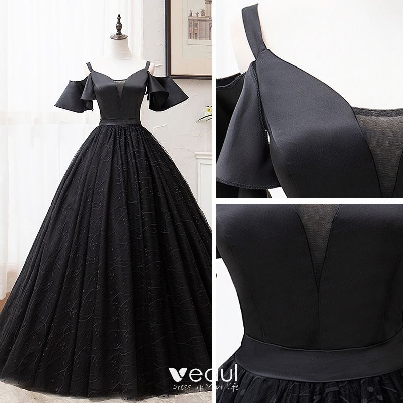 solid black prom dress