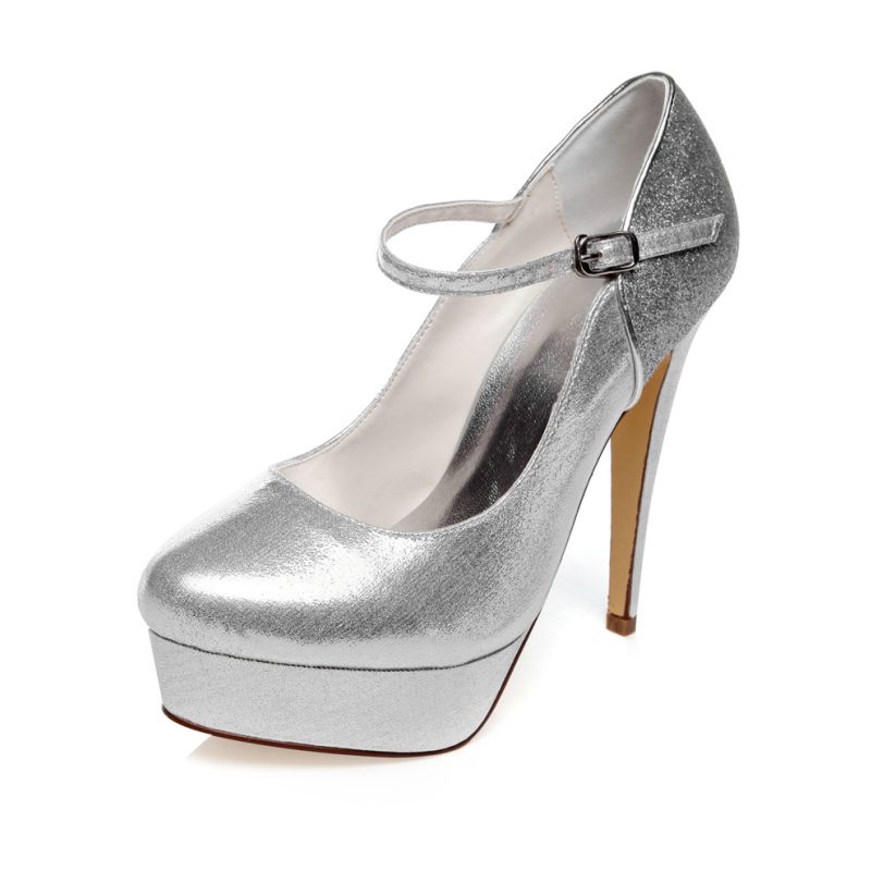 silver platform wedding shoes