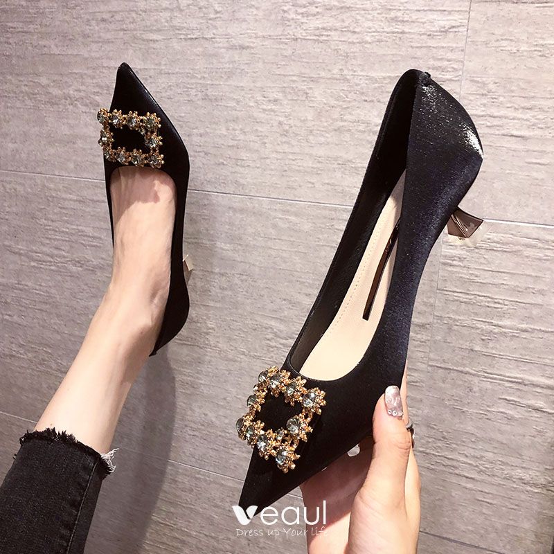 black low stiletto heels