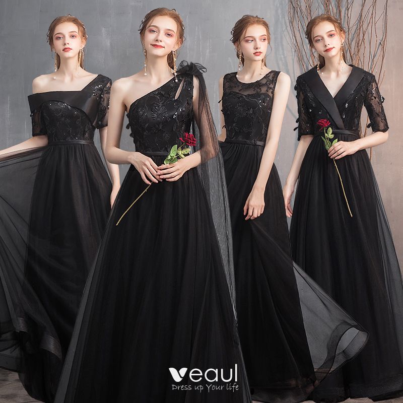 black bridesmaid dresses