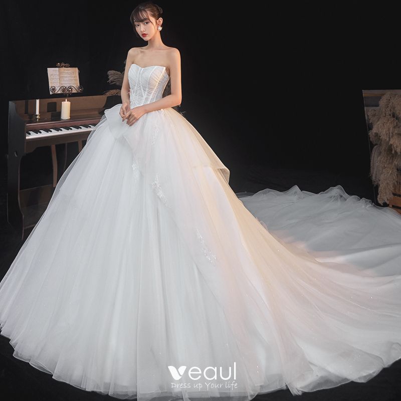 Elegant Ivory Bridal Wedding Dresses 2020 Ball Gown Sweetheart ...