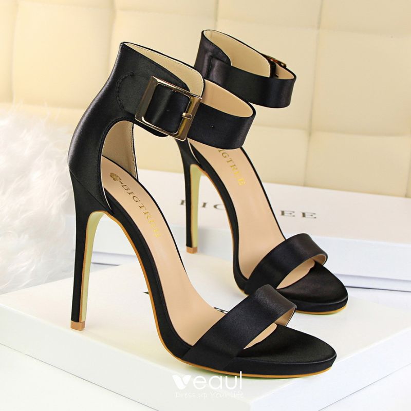black stiletto heels open toe