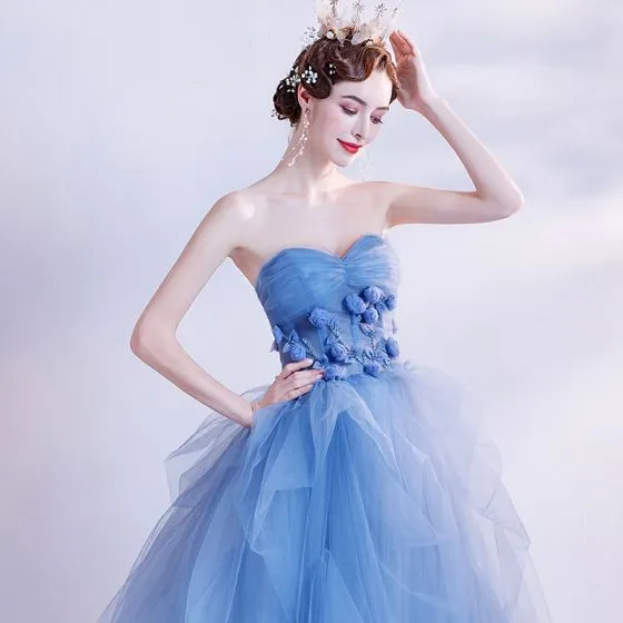 ocean blue ball gown