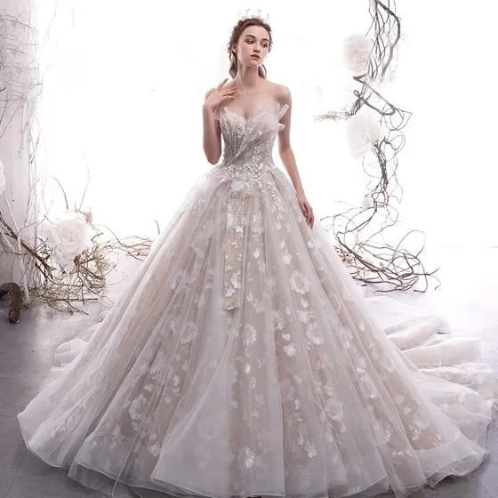 Elegant Champagne Wedding Dresses 2019 ...