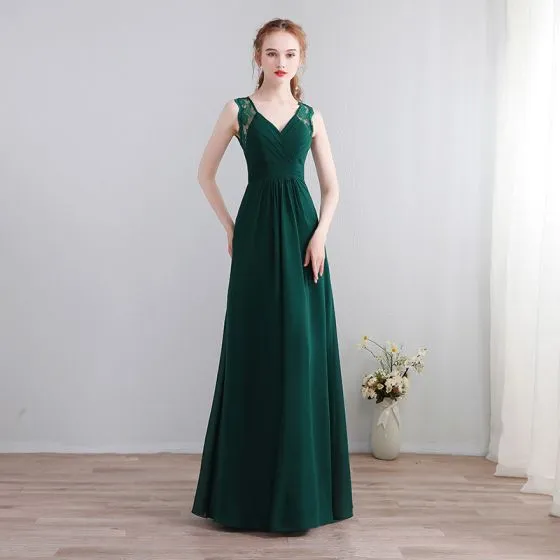 dark green floor length dress