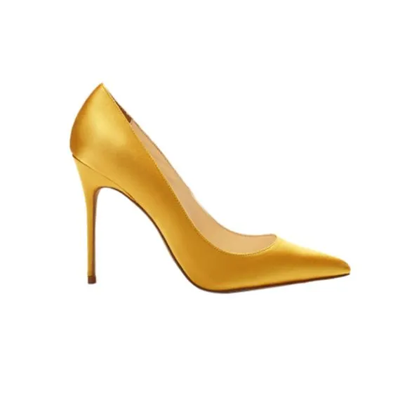 Simple Yellow Casual Pumps 2020 10 cm 