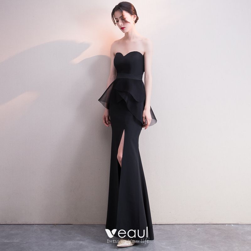 Chic / Beautiful Black Evening Dresses 2019 Trumpet / Mermaid ...