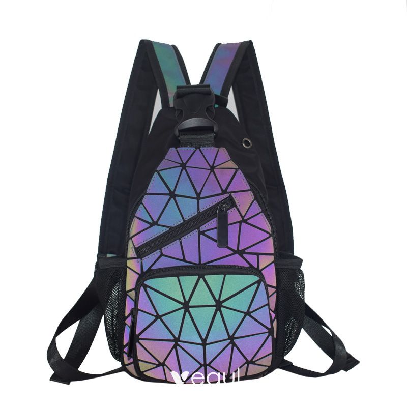 Holographic Reflective Geometric Luminous Crossbody Purse