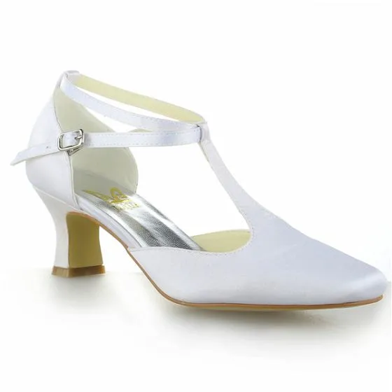 mid heel t strap shoes