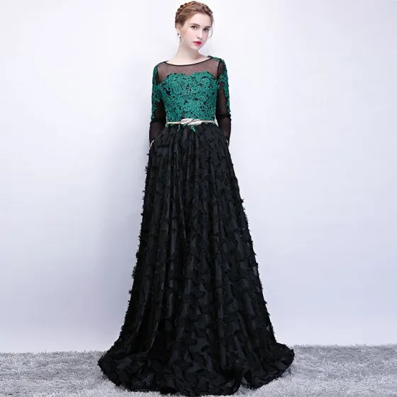 black and green formal dresses