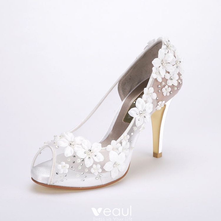 white platform wedding shoes