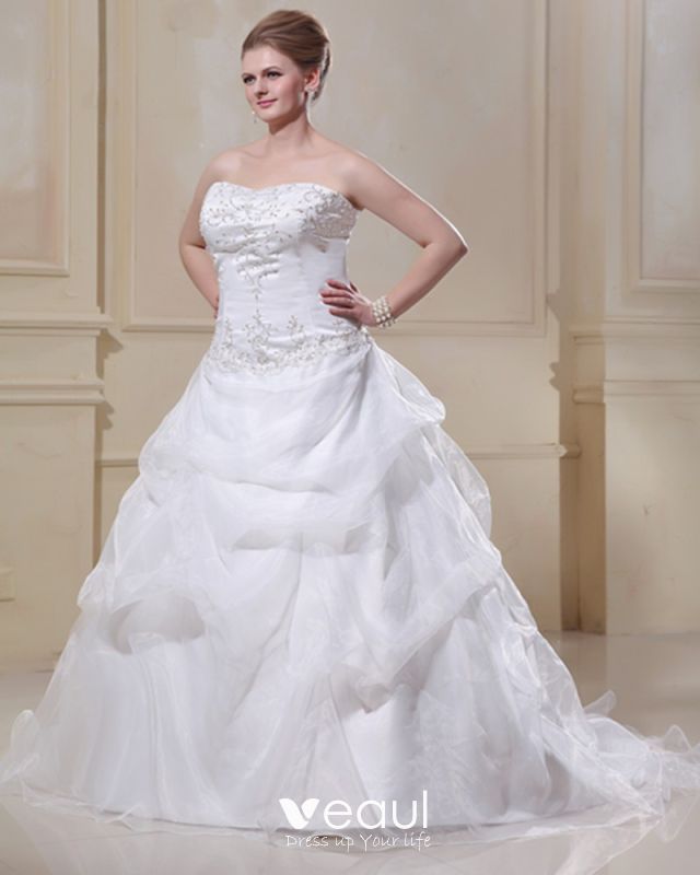 plus size organza wedding dress