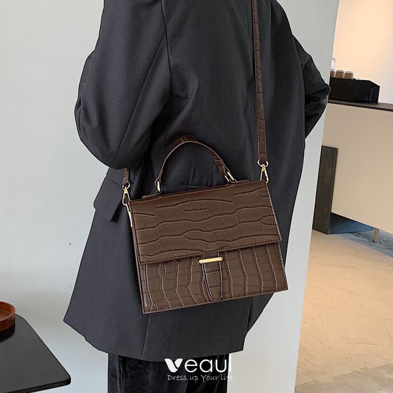 Fashion Brown Square Handbag Messenger Bag 2021 PU Casual Women's Bags