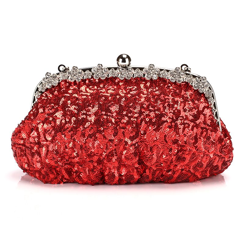 red sparkly clutch bag