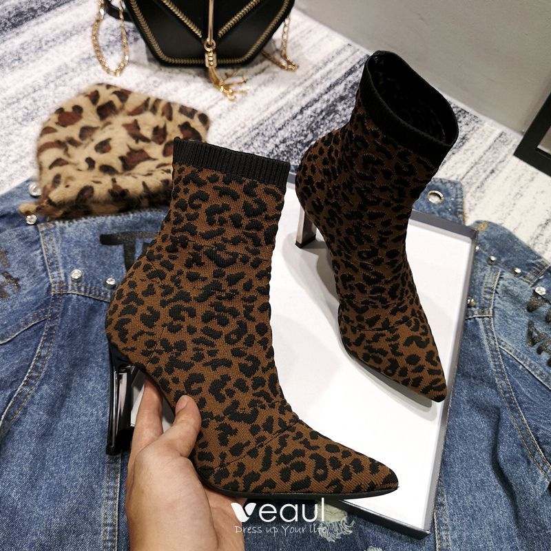 leopard print womens boots
