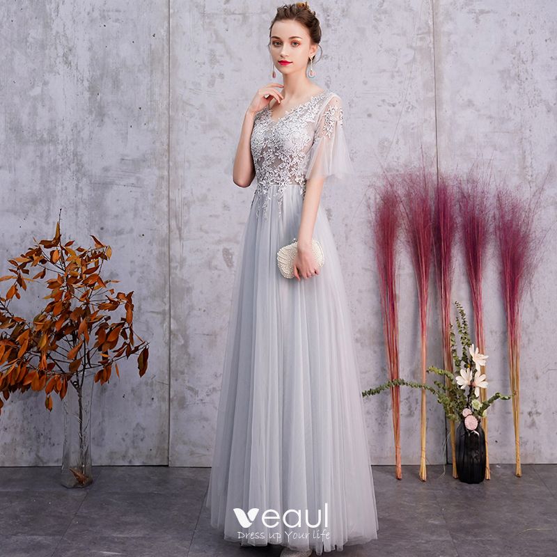 silver floral dress