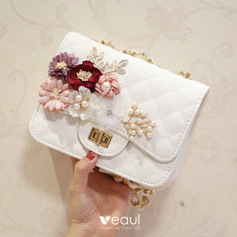 white pearl clutch bag