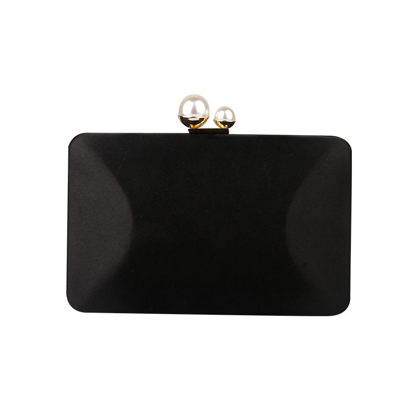 Modest / Simple Black Clutch Bags 2020 Metal Pearl