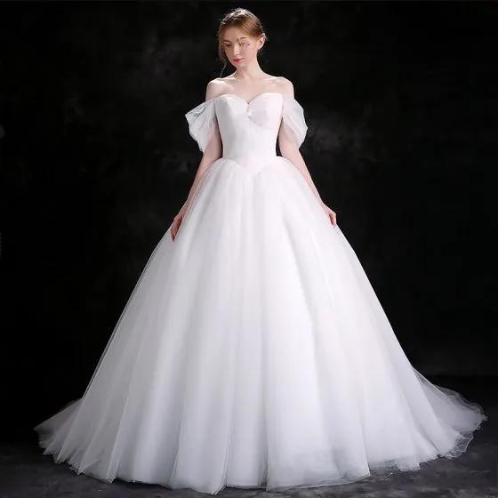 simple white gown for wedding