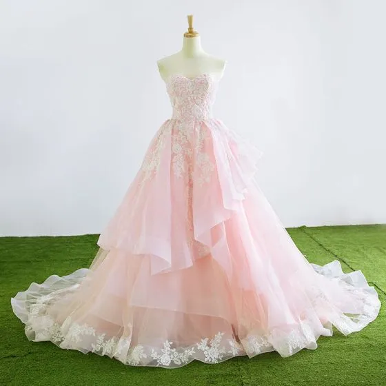 Lovely A Line Princess Sweetheart Sleeveless Blushing Pink