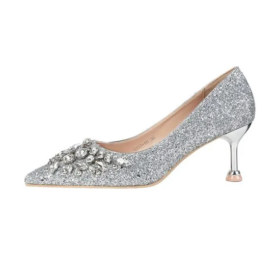 Sparkly Gold Evening Party Pumps 2020 Rhinestone Sequins 6 cm Stiletto ...