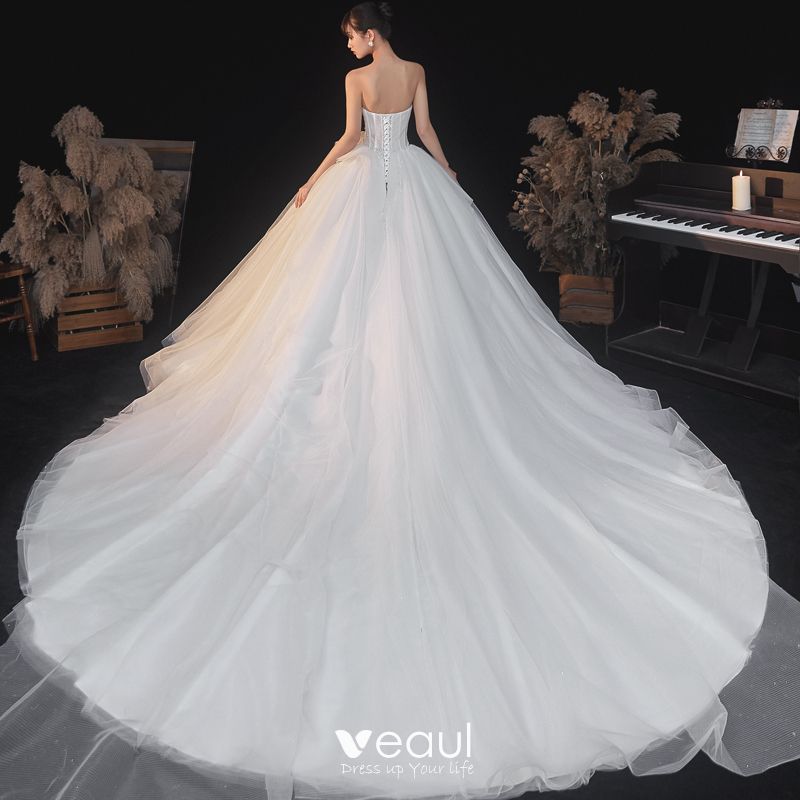 Elegant Ivory Bridal Wedding Dresses 2020 Ball Gown Sweetheart ...