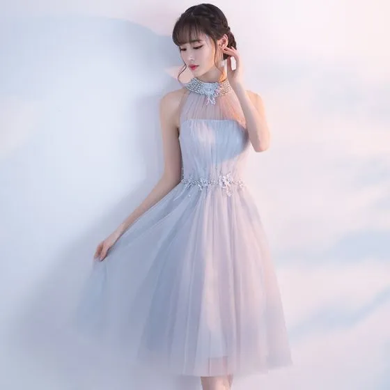 royal blue floral prom dress