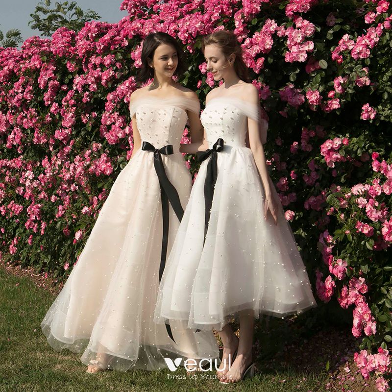 bridesmaid white dresses