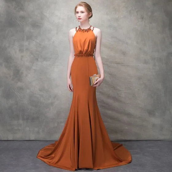 orange elegant dresses