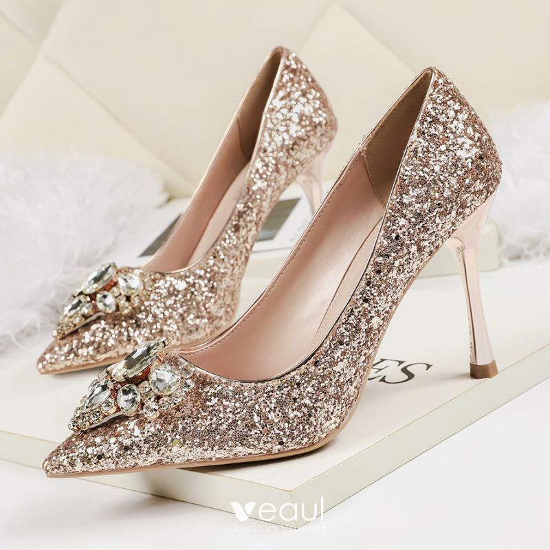 rose gold heels sparkly