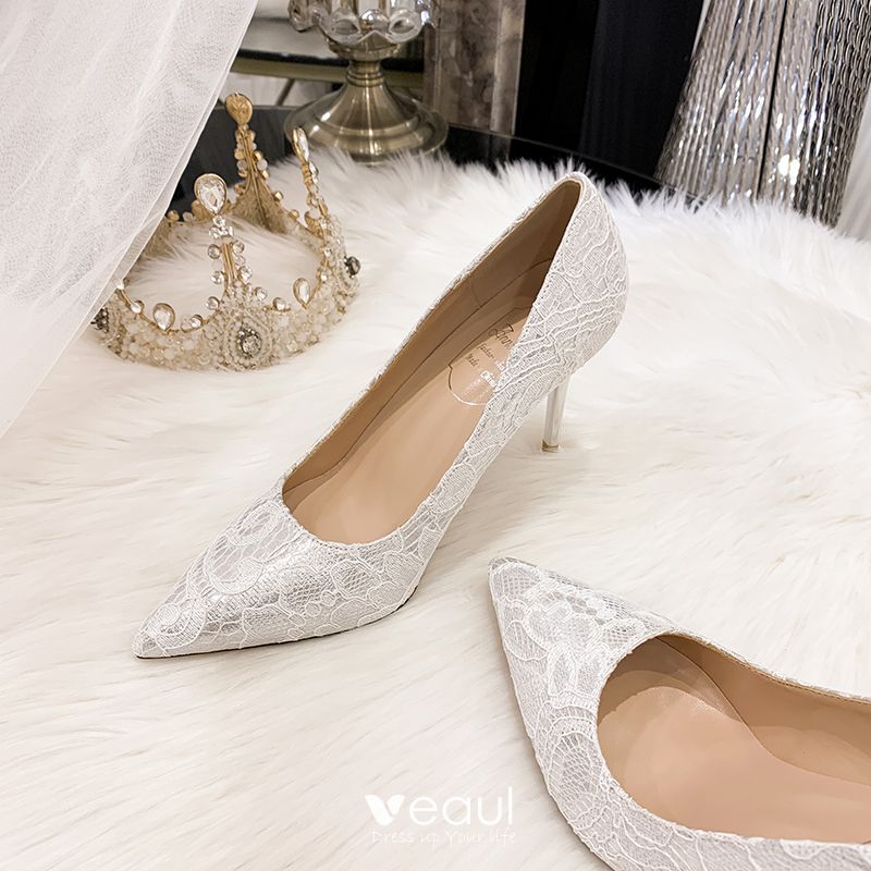 ivory lace pumps