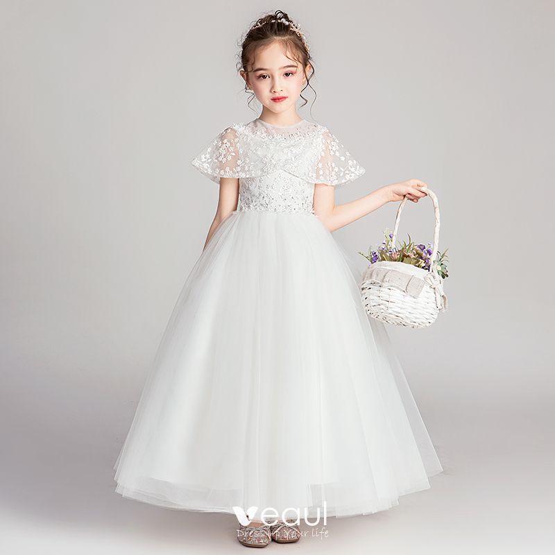 Chic / Beautiful Grey Flower Girl Dresses 2019 A-Line / Princess Scoop ...