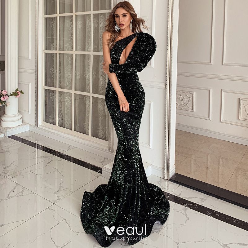 black lace mermaid prom dresses 2022