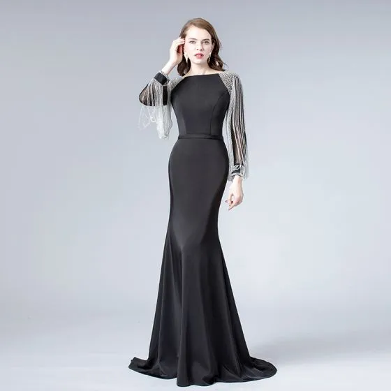 black sheath gown