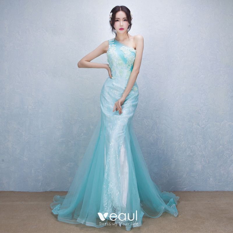 turquoise blue evening gowns