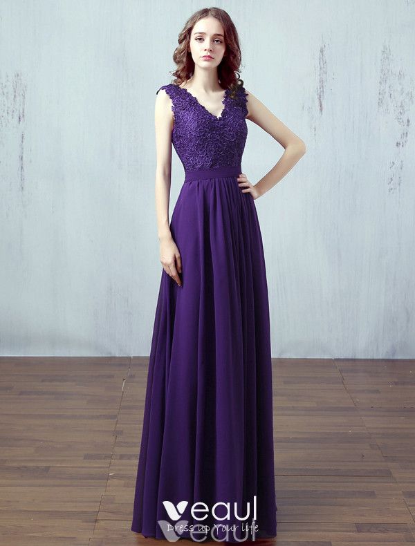 purple color dress simple