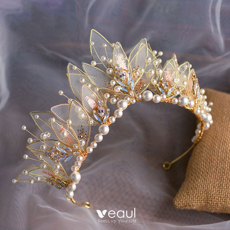 Flower Fairy Gold Butterfly Bridal Hair Accessories 2020