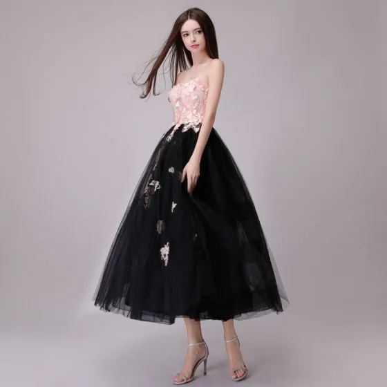 black and pink evening dress
