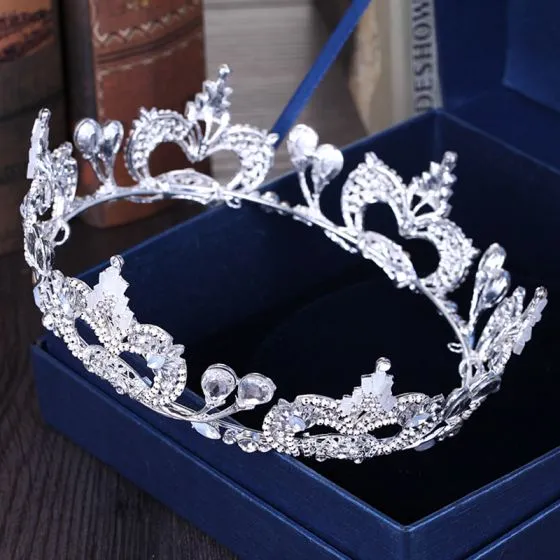 Chic Beautiful Silver Rhinestone Metal Tiara 2018 Wedding Accessories