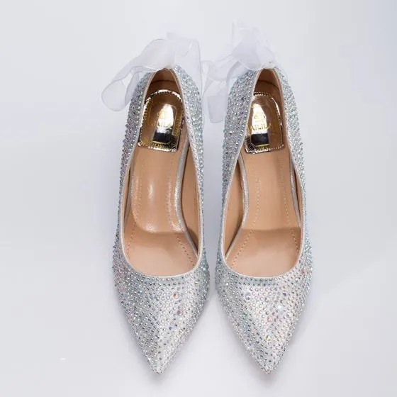 cheap silver sparkly heels