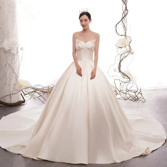 satin princess wedding dresses