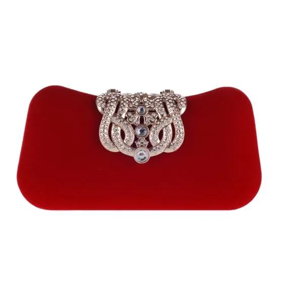 red suede clutch