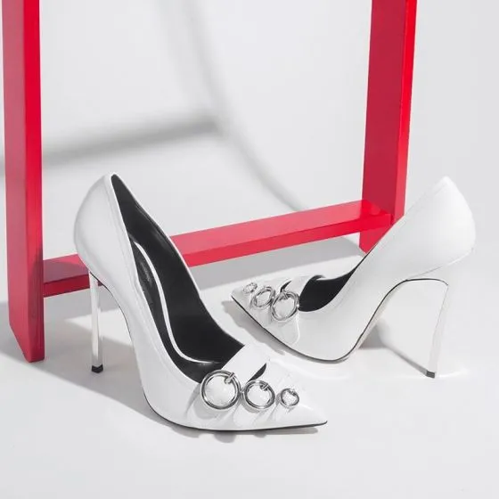 ivory patent leather pumps
