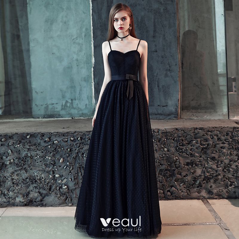 sleeveless long black dress formal