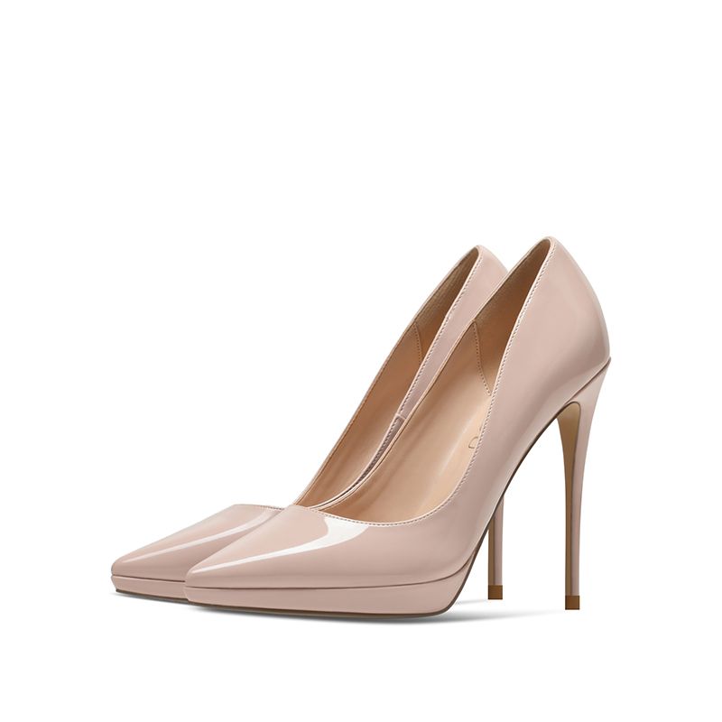 Simple Nude Office OL Patent Leather 