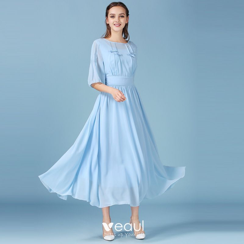 sky blue dress for ladies